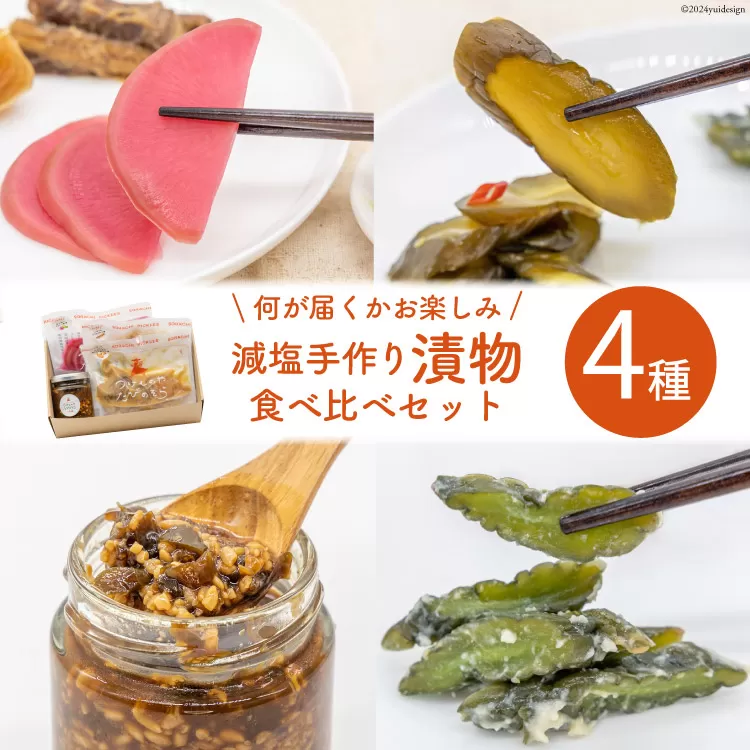 無添加 減塩 手作り 漬物 4種  食べ比べ セット [たびのそら 北海道 砂川市 12260516] 冷蔵 漬け物 つけもの 個包装