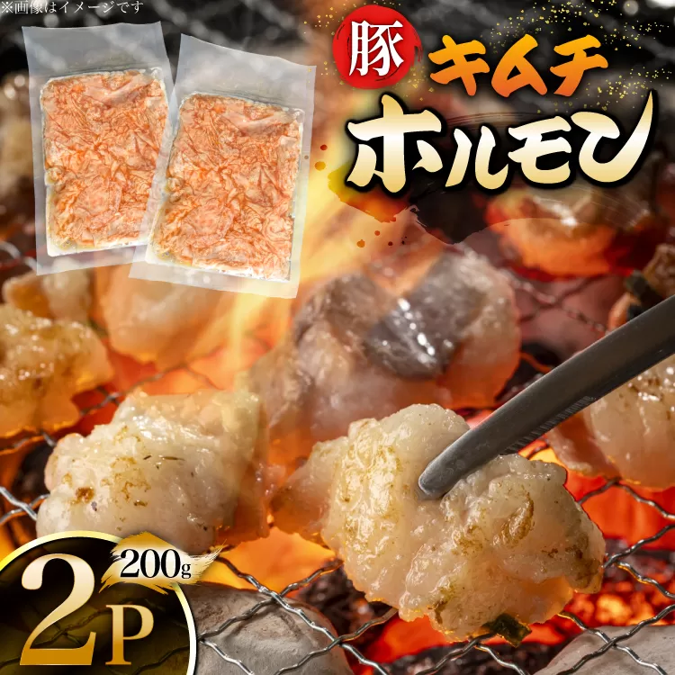 豚肉 キムチホルモン 200g 2p [丸正斎藤商行 北海道 砂川市 12260950] ホルモン 小分け 冷凍 セット おつまみ 晩酌 おかず ごはんのおとも ご飯のお供 キムチ