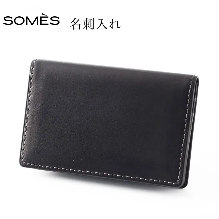 SOMES FE-34 名刺入れ ブラック [ソメスサドル 北海道 砂川市 12260602] フェル メンズ 本革 牛革 ソメス 革 レザー 革製品 コンパクト シンプル カード入れ カード カードケース 黒 くろ 黒色