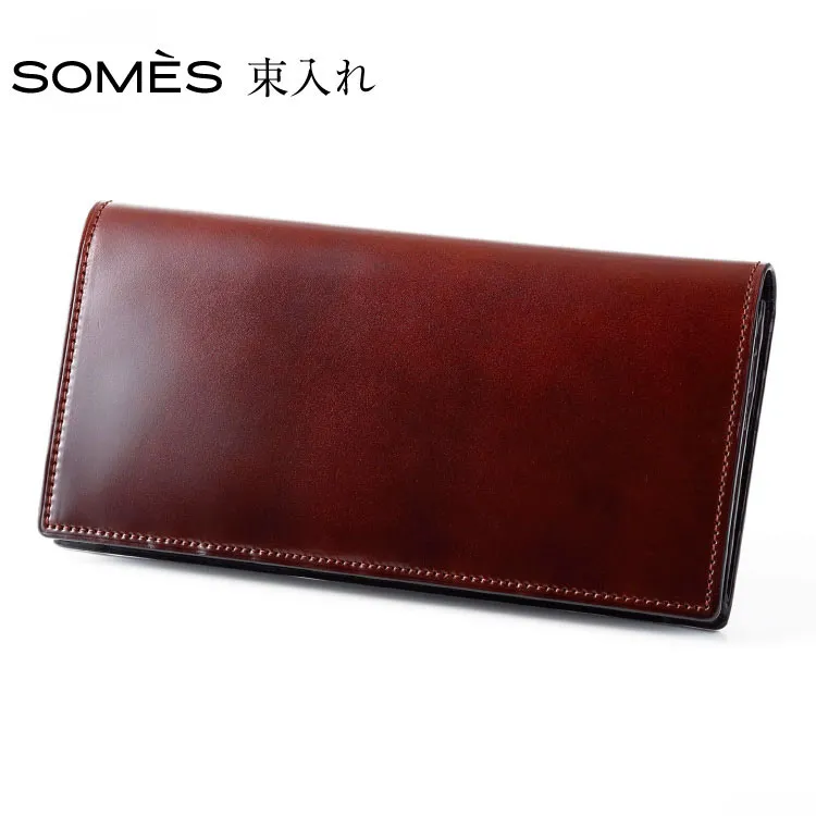 SOMES 財布 メンズ ディアマン 束入れ ブラウン DM-02 長財布 本革 [ソメスサドル 北海道 砂川市 12260606-br] ソメス サイフ さいふ 革 レザー 革製品 コードバン 薄い 薄型