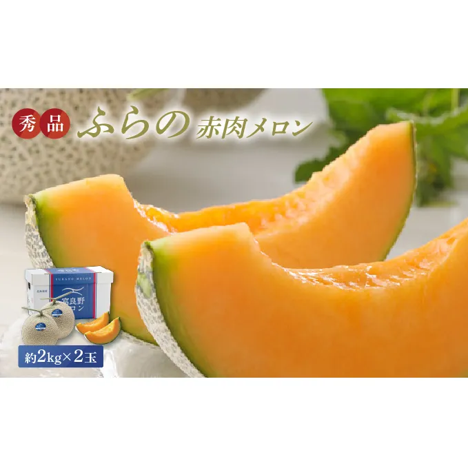 【2025年7月中旬より発送】ふらの 赤肉 メロン 約2kg×2玉 北海道 富良野市 (JAふらの) メロン フルーツ 果物 新鮮 甘い 贈り物 ギフト 道産 ジューシー おやつ ふらの ブランド 夏 