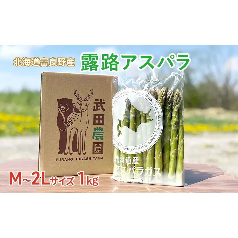 ［武田農園とれたて直送］グリーンアスパラ M～2L 混合 1kg やわらかくて抜群にあまい！北海道 富良野産 (アスパラガス アスパラ 野菜 新鮮 産地直送 先行予約 限定)