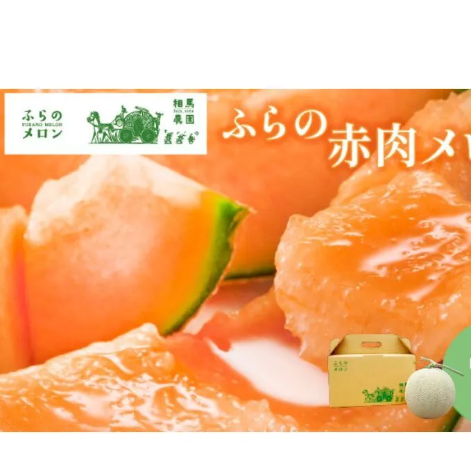 【2026年6月下旬～発送】ふらの 赤肉 メロン 1玉入 2kg前後 北海道 富良野市 (相馬農園) メロン フルーツ 果物 新鮮 甘い 贈り物 ギフト 道産 ジューシー おやつ ふらの ブランド 夏 