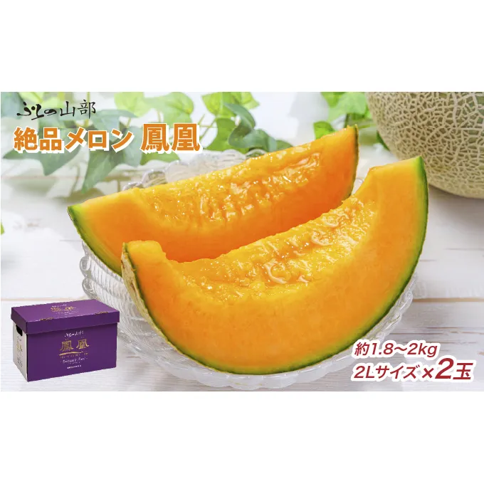 【2025年6月より順次発送】ふらの山部の絶品メロン『鳳凰』 2L（1.8～2kg）×2玉（坂口農産）メロン フルーツ 果物 新鮮 甘い 贈り物 ギフト 道産 ジューシー おやつ ふらの ブランド 夏 