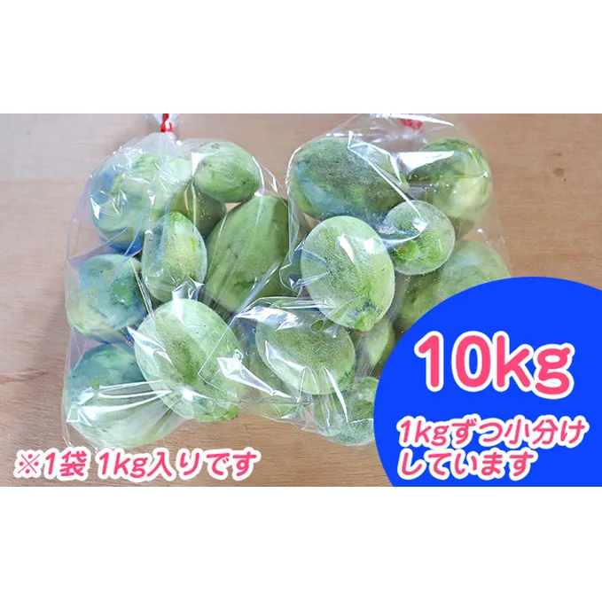 北海道 富良野市 摘果メロン 10kg ≪1kg×10袋≫ お漬物用 2025年 春夏発送 (中山農園)