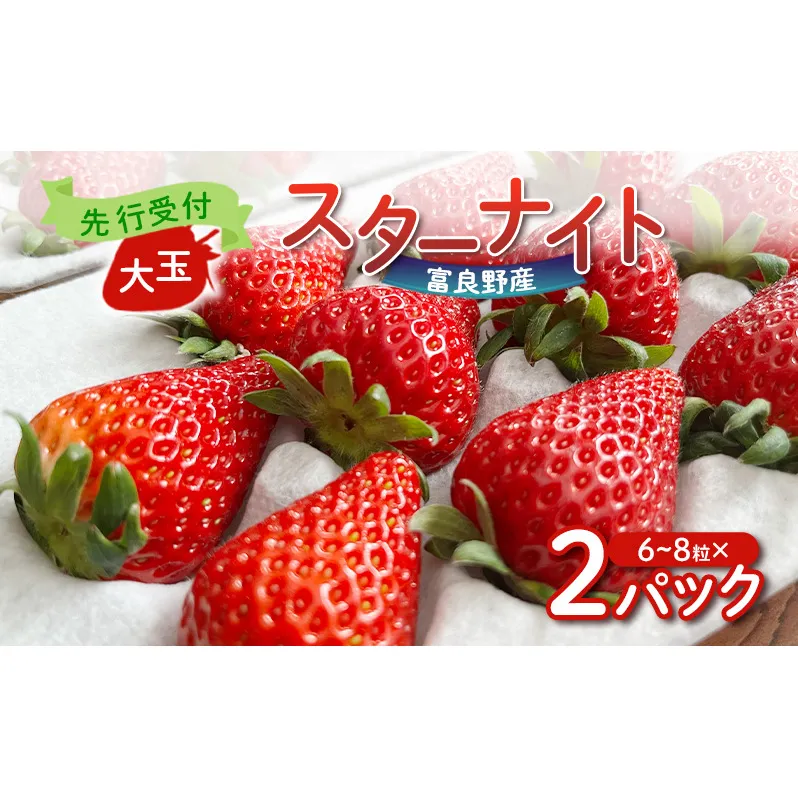 【2026年先行予約】 富良野産 いちご スターナイト 大玉 6～8粒×2パック　［ フルーツ 果物 新鮮 贈り物 ギフト フルーツ 生いちご イチゴ 苺 大粒 甘い 道産 北海道 富良野 ］