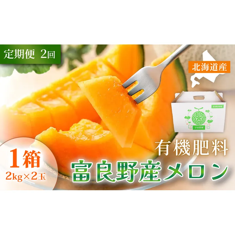 【定期便2ヵ月】糖度15度以上 赤肉メロン 富良野産 特秀品メロン 2kg×2玉 1箱 計4kg×全2回|北海道富良野市 7~8月発送 贈答用 ギフト プレゼント メロン 赤肉メロン 富良野メロン 果物 フルーツ とろける甘さ 夏季限定