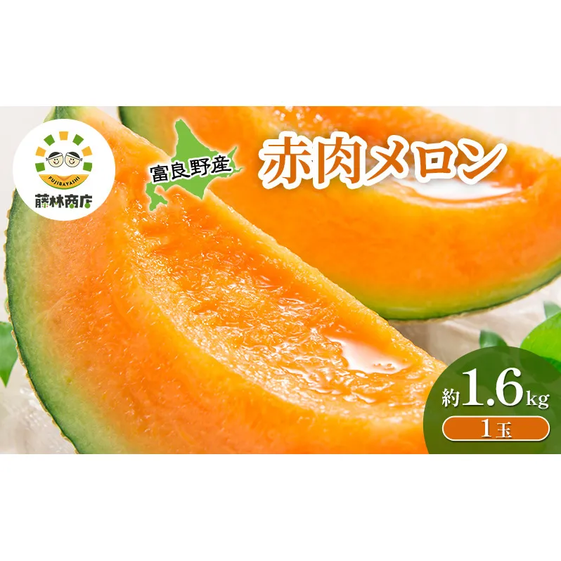 【2026年夏発送】メロン 北海道 富良野メロン 赤肉1玉 約1.6kgサイズ以上 北海道 ふらの めろん 果物 フルーツ 甘い ジューシー