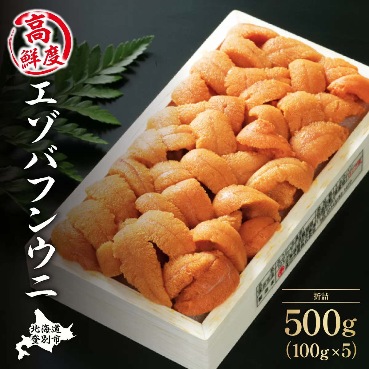 極上エゾバフンウニ折詰500g 配送期間C：1月下旬〜3月下旬迄| ふるさと納税 うに 高級 ウニ 雲丹 生ウニ エゾバフンウニ 折り詰め 北海道 登別 ふるさと 人気 送料無料