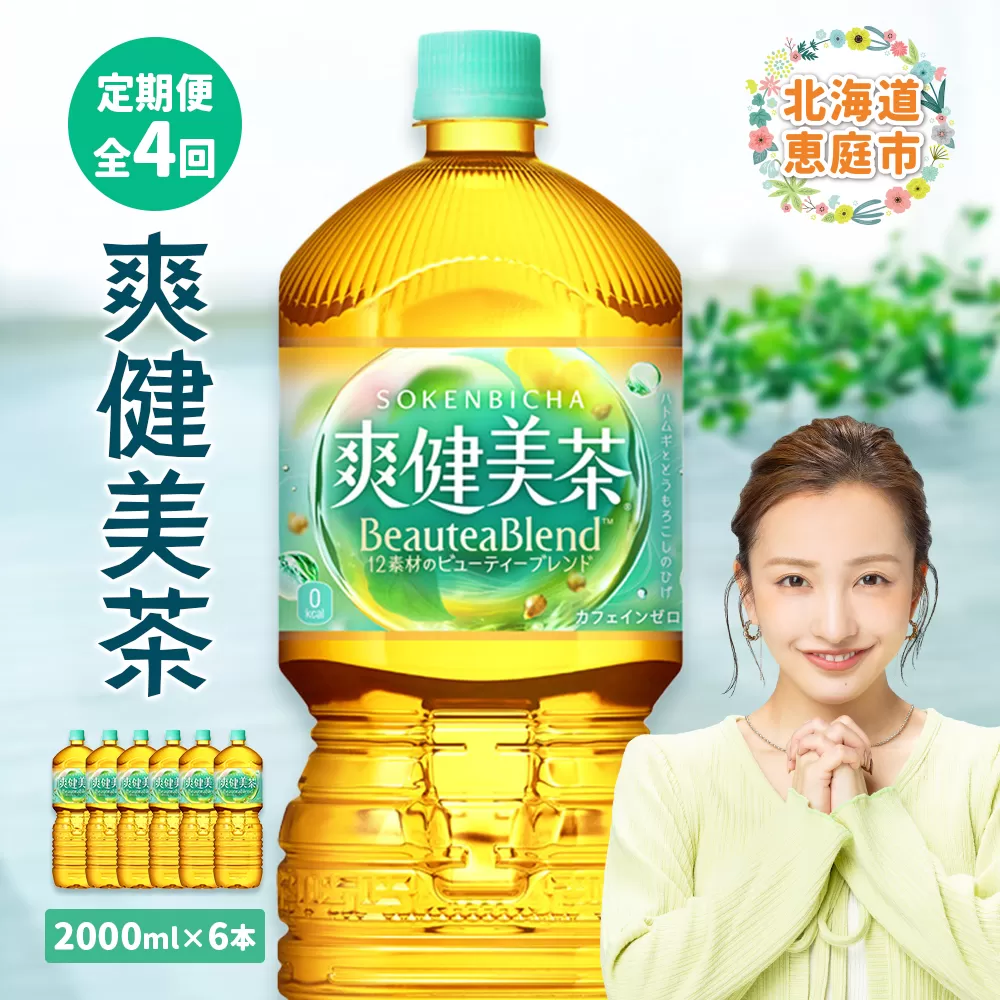 『定期便：全4回』爽健美茶2L×6本【38002001】