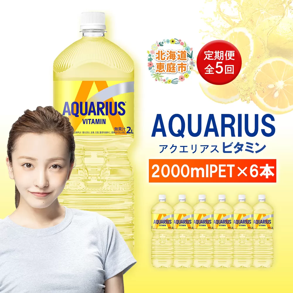 【定期便：全5回】アクエリアス ビタミン 2LPET×6本【380089】