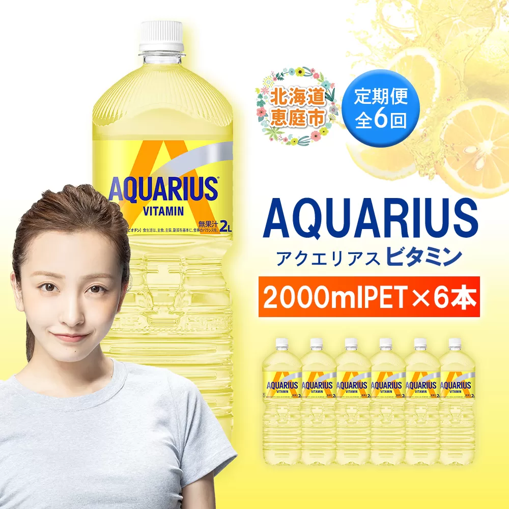 【定期便:全6回】アクエリアス ビタミン 2LPET×6本【380090】