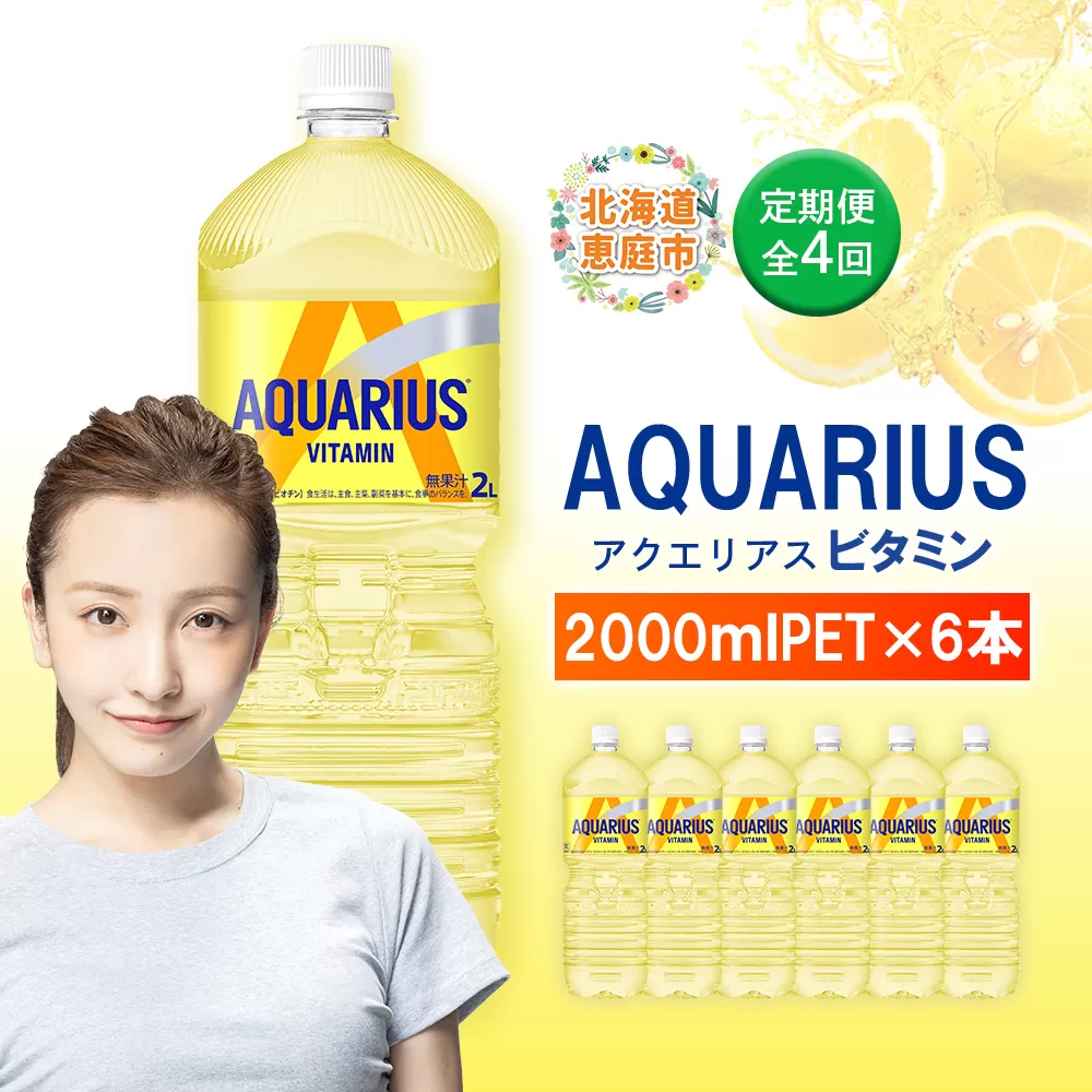 【定期便:全4回】アクエリアス ビタミン 2LPET×6本【380088】