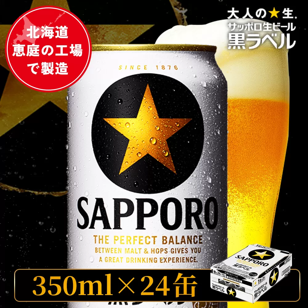 サッポロ黒ラベル 350ml×24本【880040011】