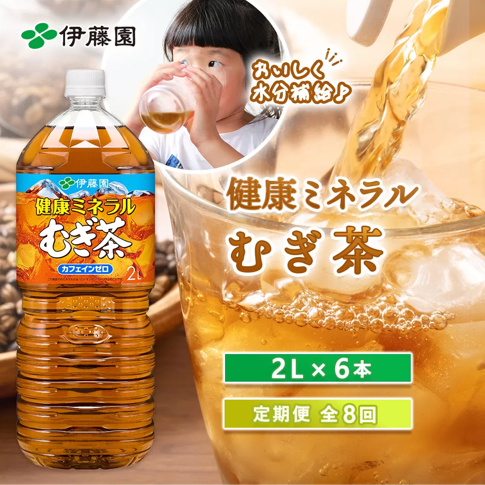 『定期便：全8回』健康ミネラルむぎ茶2L×6本【500012】