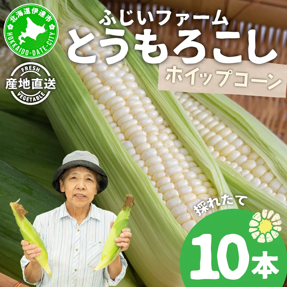 ＜先行予約＞北海道産 とうもろこし(ホイップコーン) Lサイズ 10本 【55250483】ホワイト トウモロコシ とうきび コーン スイートコーン 国産 野菜 人気 ふじいファーム