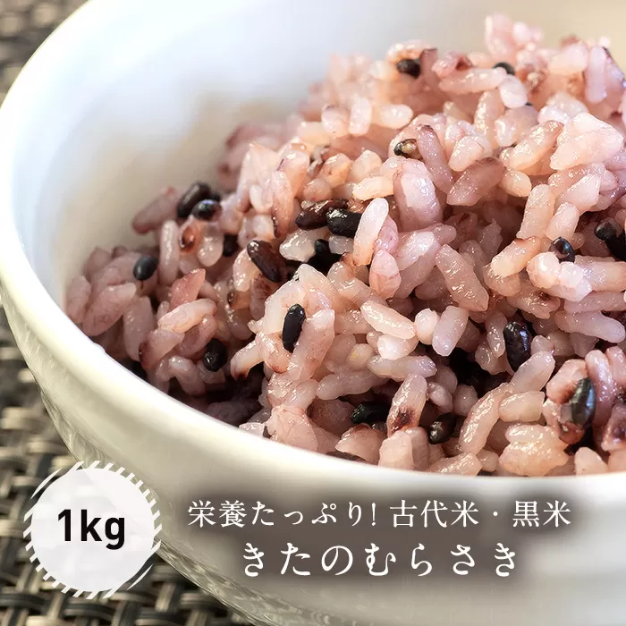 古代米・黒米「きたのむらさき」1kg FKE001