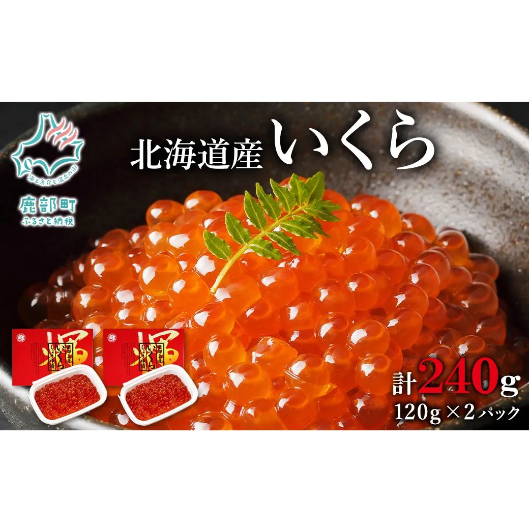 【小分けで便利！】いくら 北海道産 240g (120g×2パック) 小分け イクラ しょうゆ漬け 丸鮮道場水産 いくら丼 手巻き寿司 ご飯のお供 小分け 食べ切り 魚卵 海鮮 魚介類 冷凍 いくら イクラ 醤油いくら