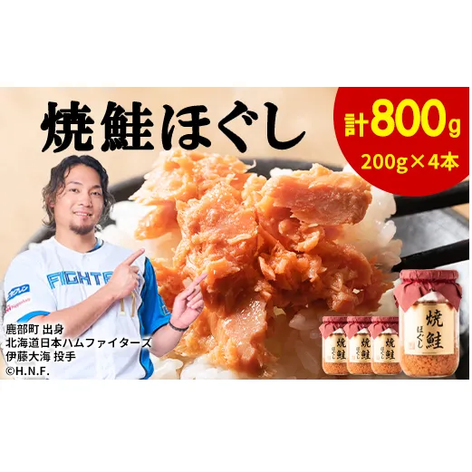 【2026年8月上旬発送】鮭フレーク（焼鮭ほぐし）200g×4本 計800g 鮭ほぐし サケフレーク 鮭ほぐし シャケフレーク