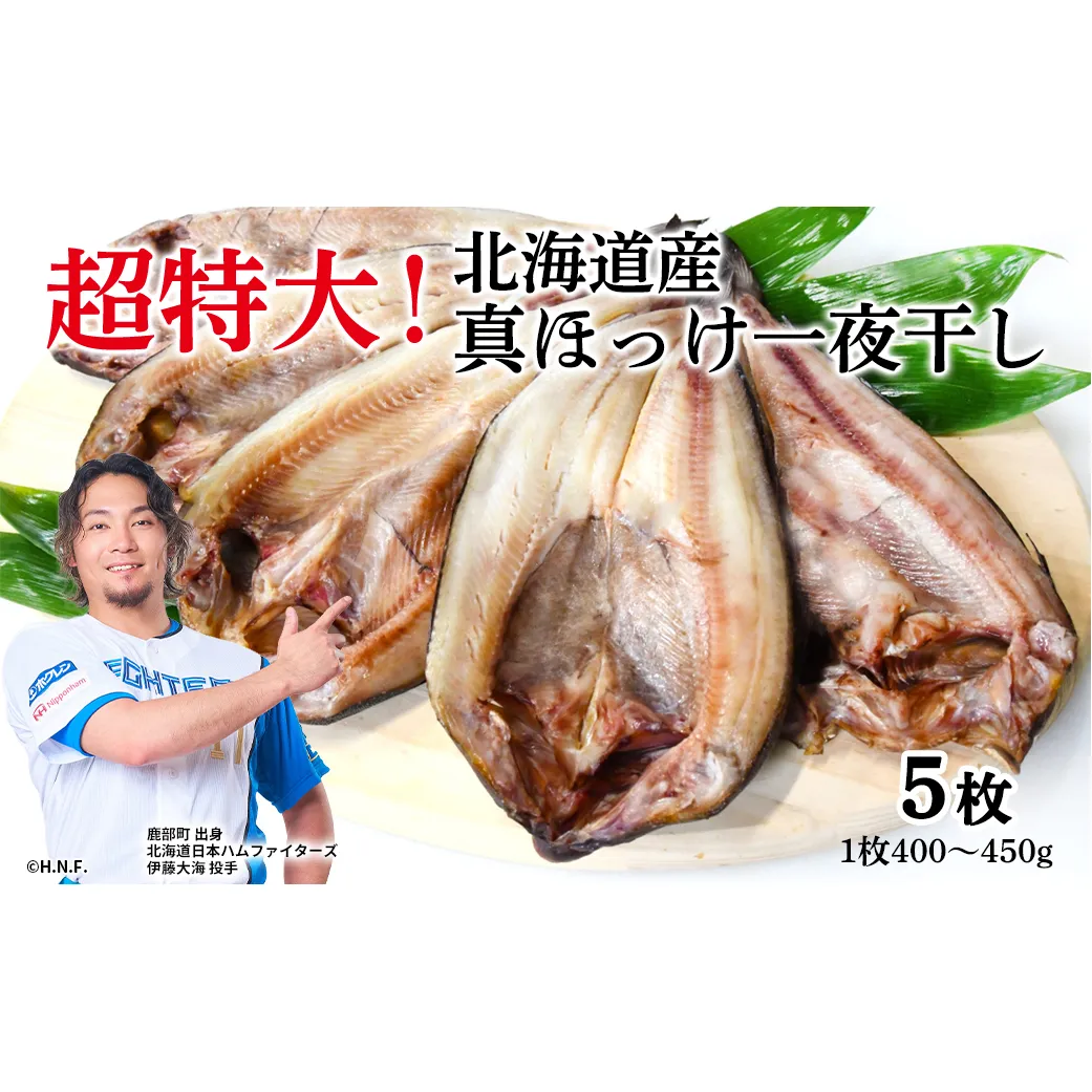 	【北海道産】ほっけ 真ほっけ一夜干し 約400～450g 5枚入 干物 北海道 ホッケ 真ほっけ 干物 一夜干し 干物 焼き魚 おつまみ 晩酌 干物 ご飯のお供 朝ごはん 送料無料 冷凍 特大 干物