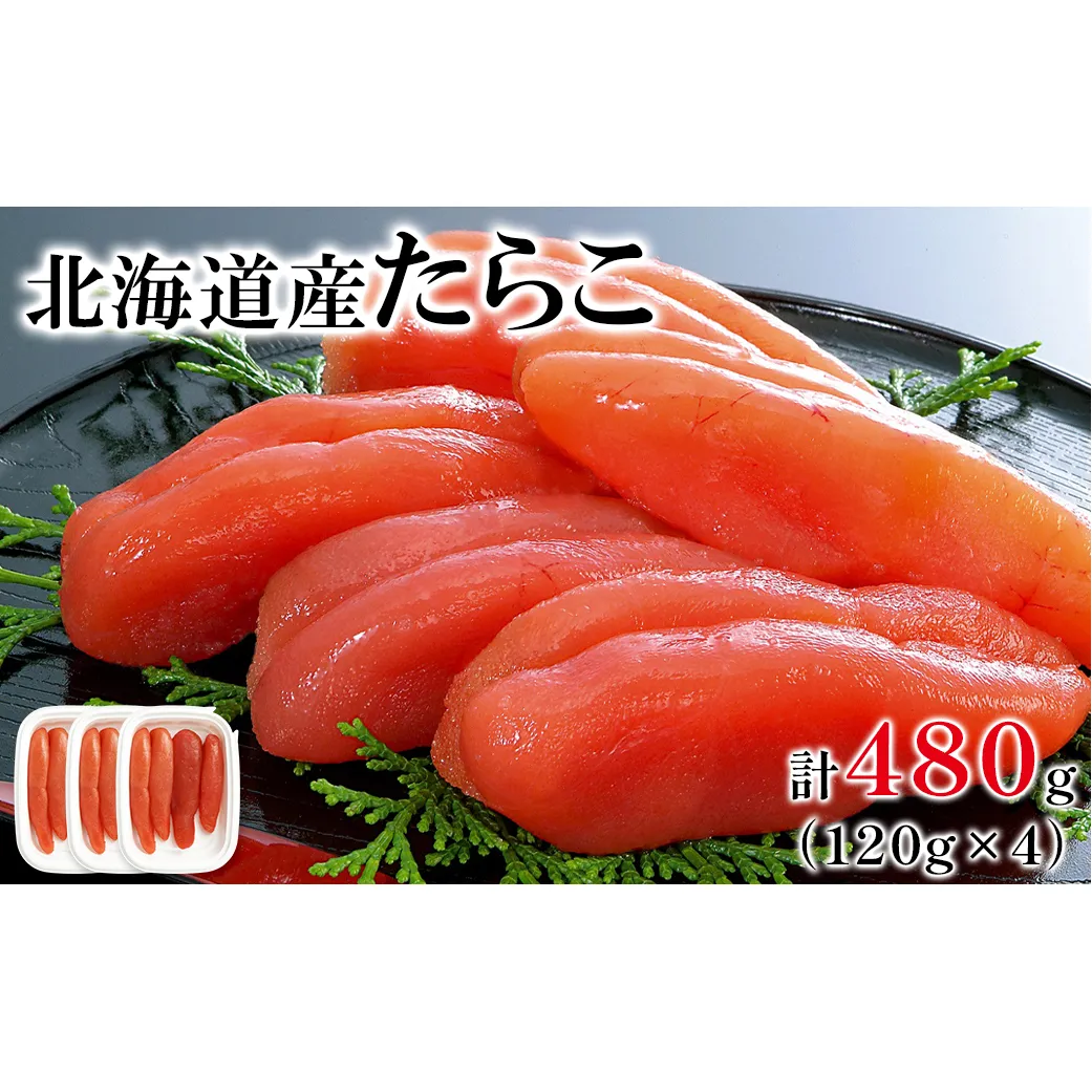【丸鮮道場水産 】大手百貨店でも人気の前浜たらこ 便利に小分けでお届け詰合せ計 480g(120g×4) 低塩 たらこ 小分け たらこ 国産 たらこ 北海道 噴火湾産 たらこ 小分けで便利 たらこ 粒しっかり 食べ切りサイズ 小分け