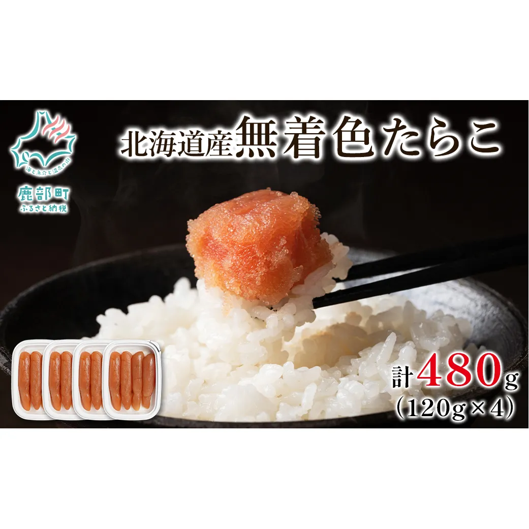 【丸鮮道場水産】 北海道産 無着色たらこ 480g (120g×4)