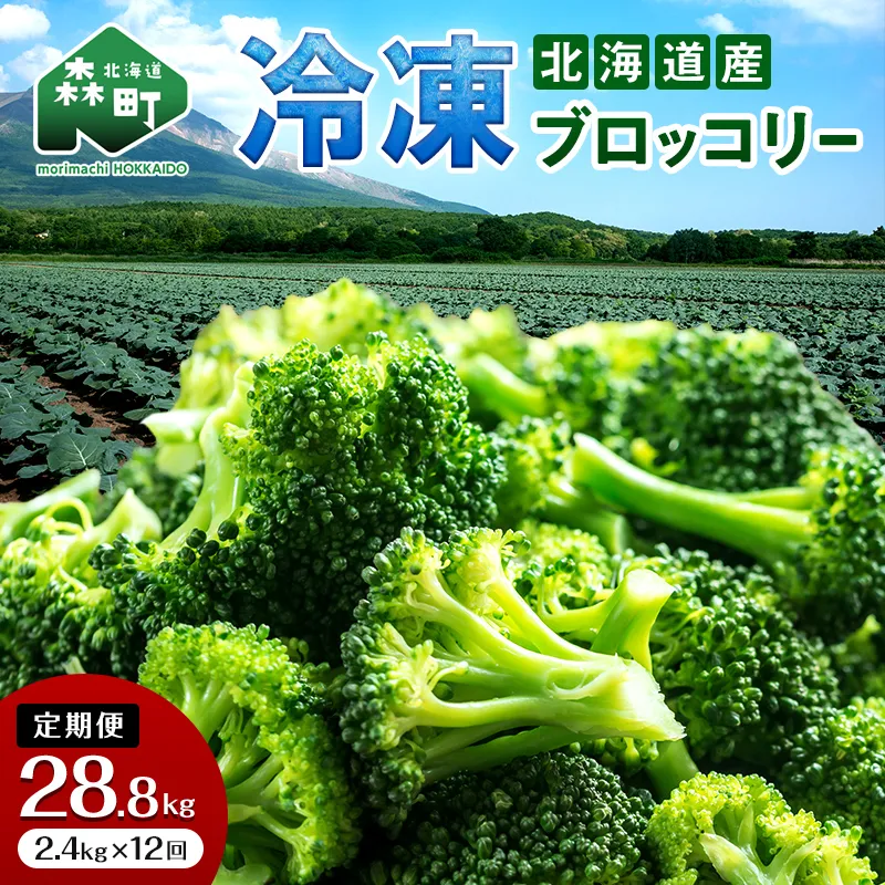 【12ヶ月定期便】小分け カット済み ブロッコリー 冷凍 2.4kg×12回 北海道森町産 野菜 おかず お弁当 便利 小分け カット済み ブロッコリー 冷凍 mr1-1010