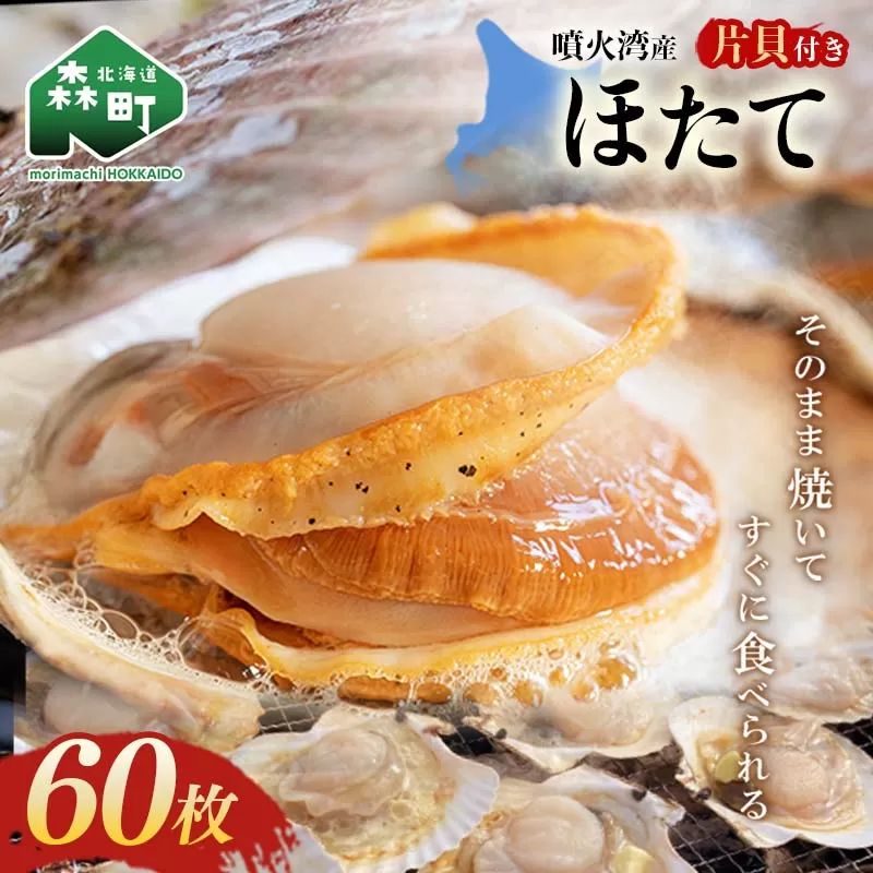 【先行予約】 北海道・噴火湾・森産　冷凍ほたて片貝60枚 ＜海鮮問屋　株式会社　瑞宝＞ 森町 ほたて 帆立 ホタテ 海産物 魚貝類 ふるさと納税 北海道 mr1-0917