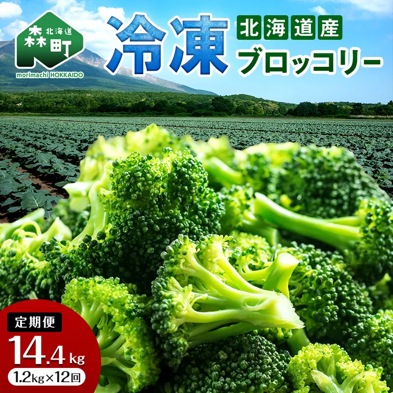 【12ヶ月定期便】小分け カット済み ブロッコリー 冷凍 1.2kg×12回 北海道森町産 野菜 おかず お弁当 便利 小分け カット済み ブロッコリー 冷凍 mr1-1007