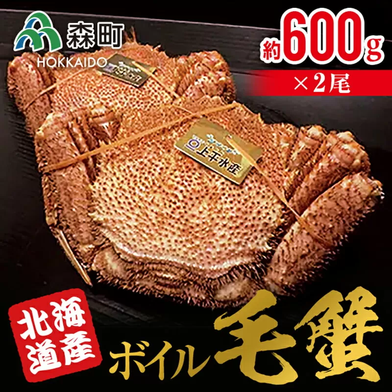 【北海道産】ボイル毛蟹 （600g前後×2尾） ＜上平水産＞ かに カニ 蟹 ガニ がに 森町 ふるさと納税 北海道 毛蟹 毛かに 毛ガニ 毛カニ mr1-0132