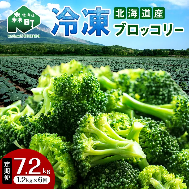 【6ヶ月定期便】小分け カット済み ブロッコリー 冷凍 1.2kg×6回 北海道森町産 野菜 おかず お弁当 便利 小分け カット済み ブロッコリー 冷凍 mr1-1006