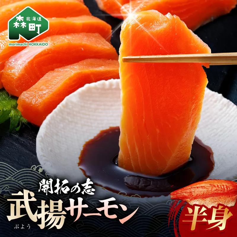 開拓の志 武揚サーモン 「森町」 半身 ＜株式会社 ワイエス海商＞ サケ さけ 鮭 海鮮丼 海産物 森町 ふるさと納税 北海道 mr1-1343