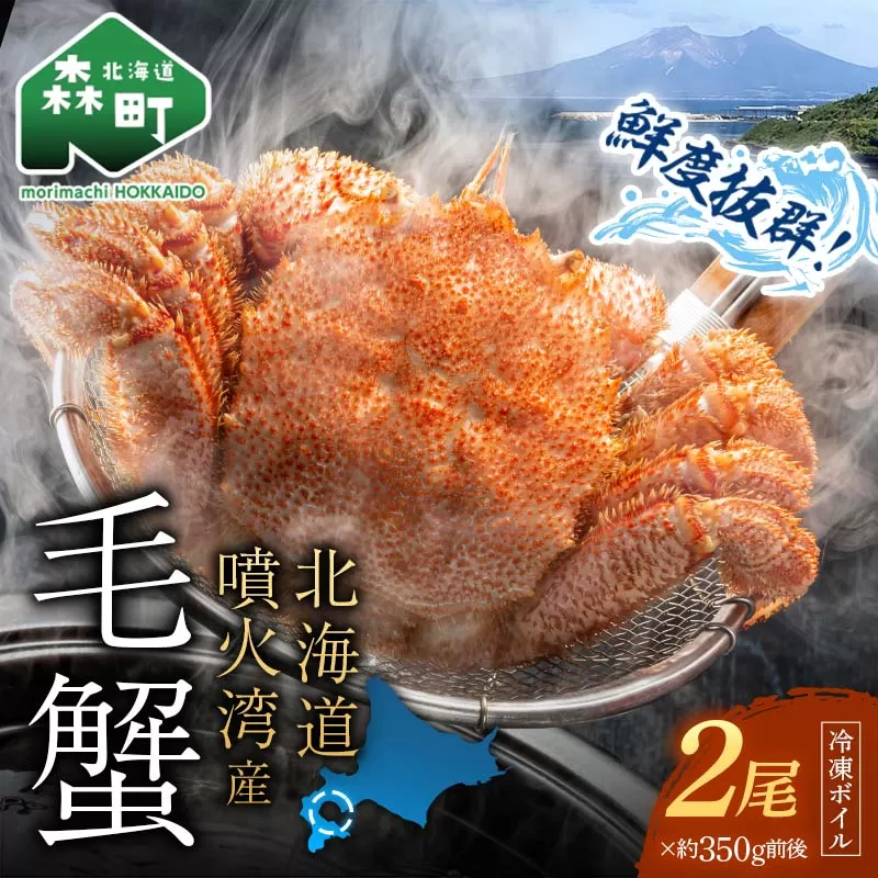 【訳あり】北海道・噴火湾産冷凍ボイル毛ガニ約350g前後×2尾 <海鮮問屋 株式会社 瑞宝> かに カニ 蟹 ガニ がに 森町 ふるさと納税 北海道 毛蟹 毛かに 毛ガニ 毛カニ mr1-1453