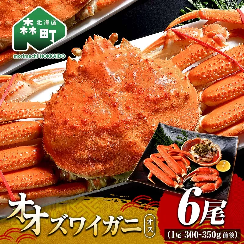 オオズワイガニ オス姿 6尾 300〜350g前後×6尾 ＜海鮮問屋　株式会社　瑞宝＞ かに カニ 蟹 ガニ がに 海鮮 森町 北海道  mr1-1369