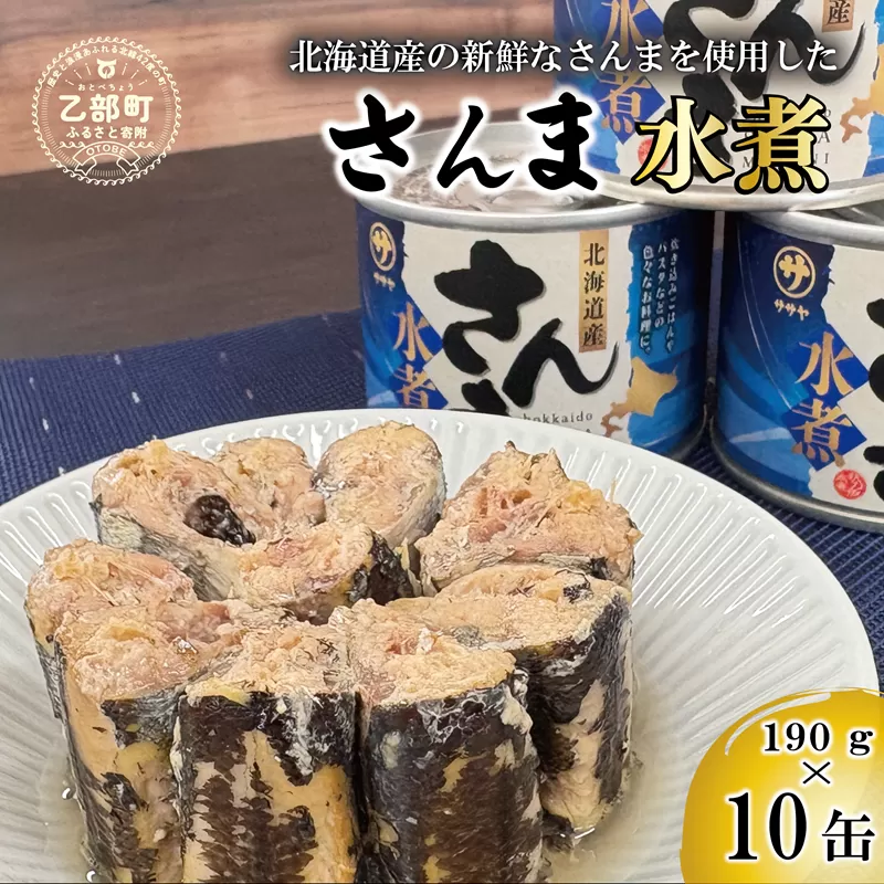 ＜笹谷商店さんま水煮10缶セット＞さんま缶  190g 北海道 国産 北海道産 道産 水煮 缶詰 魚介 魚介類 海産物 非常食 常温