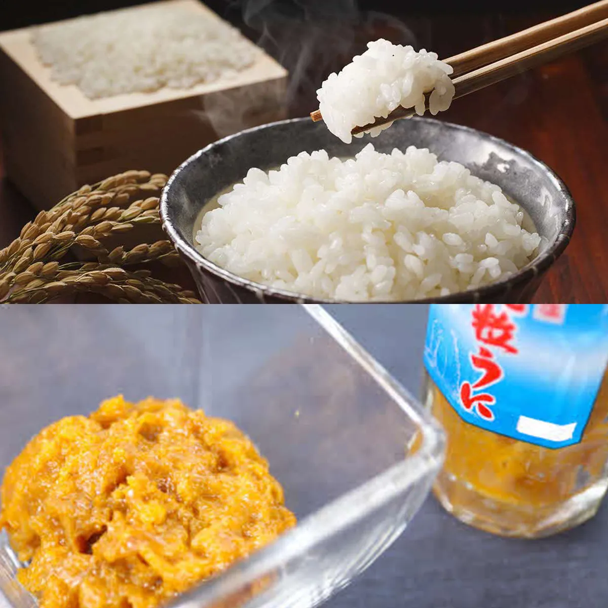 奥尻島産 ふっくりんこ&粒ウニセット (ふっくりんこ300g×3袋・粒ウニ×1本) | ミョウバン不使用 瓶詰め 無添加 キタムラサキウニ うに 雲丹 一夜漬け お米 精米 白米 米 珍味 おつまみ 国産 産直 産地直送 お取り寄せ グルメ | 北海道 奥尻町 送料無料
