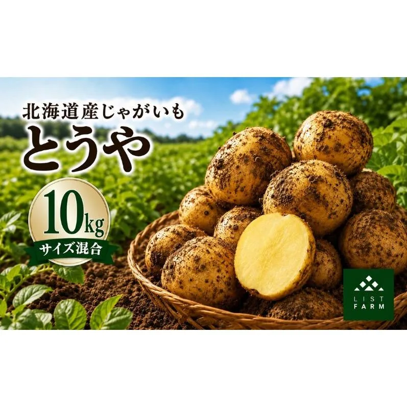 北海道 倶知安 じゃがいも とうや 10kg リストファーム サイズ 混合 馬鈴薯 芋 ポテト イモ 産地直送 野菜