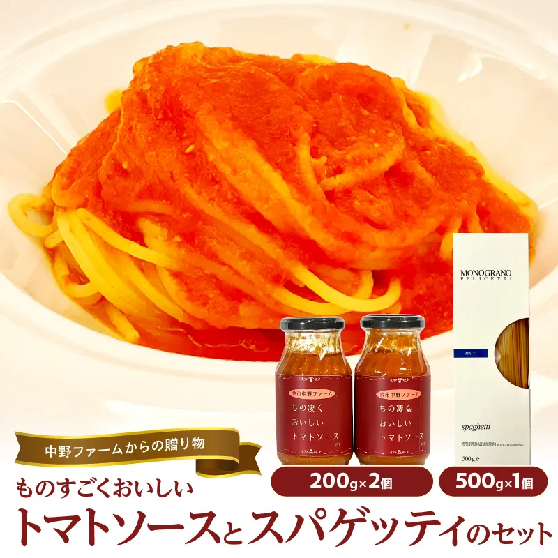 中野ファームからの贈り物　”ものすごく美味しいトマトソース”とスパゲッティのセット【2個セット】_Y037-0082