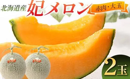 【先行予約】令和8年産 妃メロン 赤肉 大玉 2玉（令和8年7月下旬～8月中旬発送予定） 北海道 n-0189