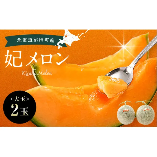 【先行予約】令和8年産 妃メロン 赤肉 大玉 2玉（令和8年7月下旬～8月中旬発送予定） 北海道 n-0189