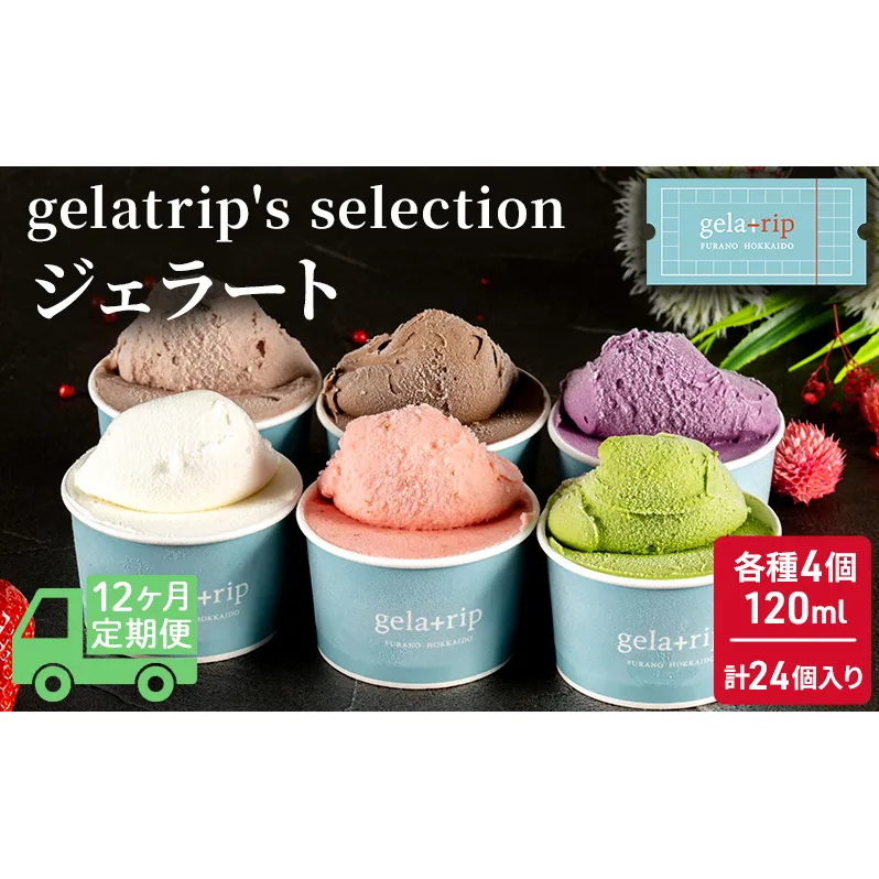 ≪12ヵ月定期便≫gelatrip's selection ジェラート24個BOX 