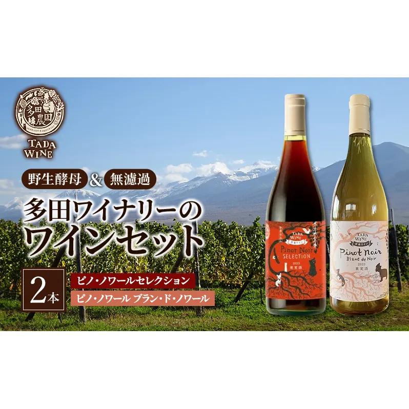 ワイン 【野生酵母】ピノ・ノワールでつくった赤白ワイン2本セット●上富良野の多田ワイナリー 赤ワイン 白ワイン ワインセット 酒 お酒 アルコール
