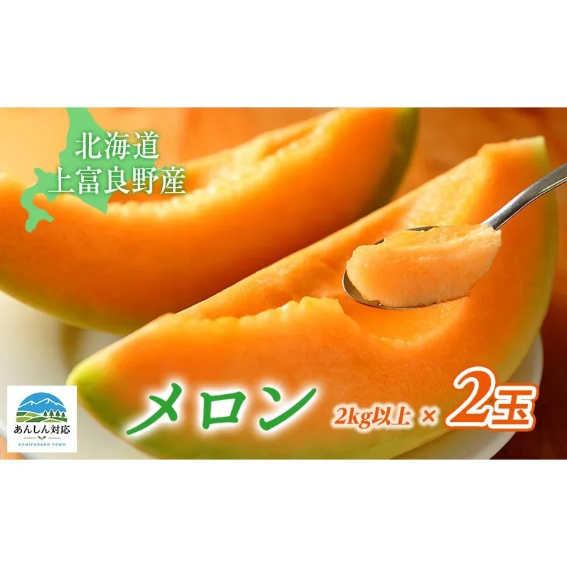 【令和8年産】北海道 上富良野 町産 「 ふらの メロン 」 大玉 秀品 2玉 約 2kg 以上 赤肉 メロン 産地直送 富良野 フルーツ 果物類 フルーツ メロン赤肉