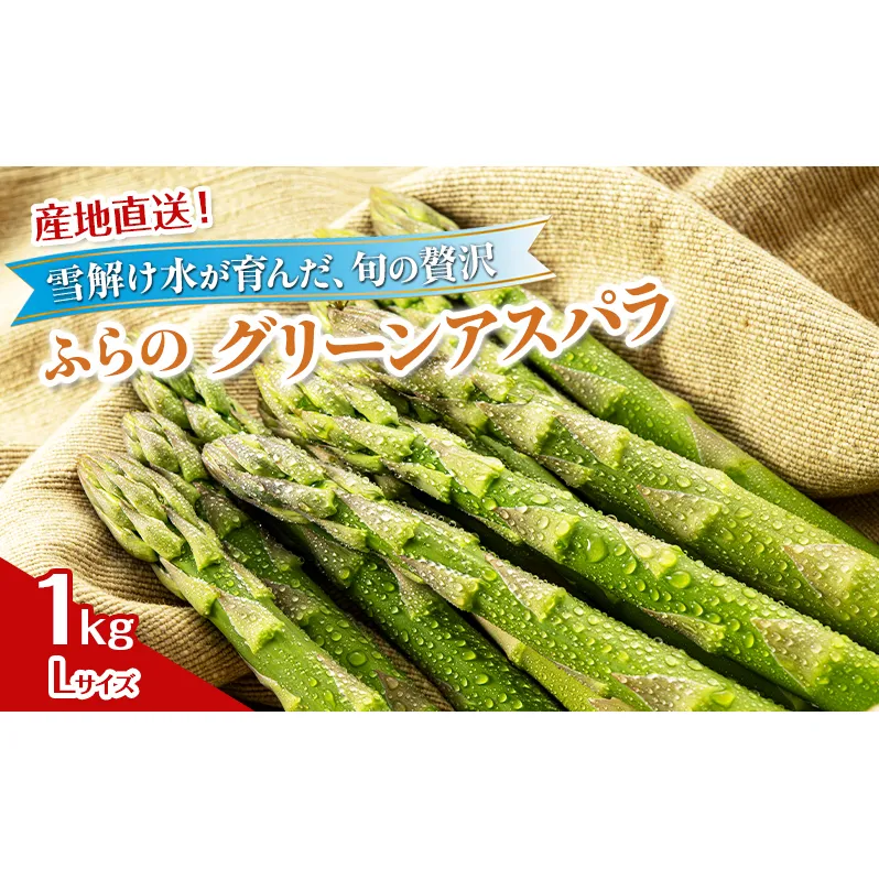 2026年夏発送！ [JAふらの厳選]富良野産 グリーンアスパラ Lサイズ 約1kg アスパラ 野菜 アスパラガス