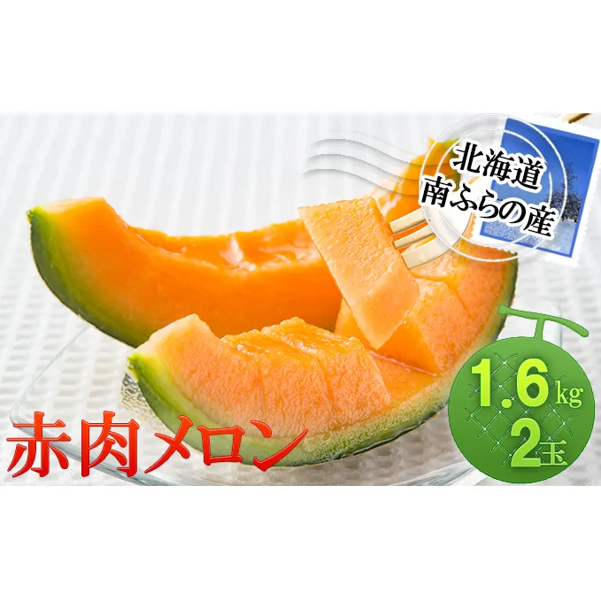 メロン 北海道 赤肉メロン 1.6kg×2玉 作倶楽 南ふらの産 産地直送 赤肉 フルーツ 果物 果実 旬 旬のくだもの デザート おやつ 富良野 めろん 2025年発送 