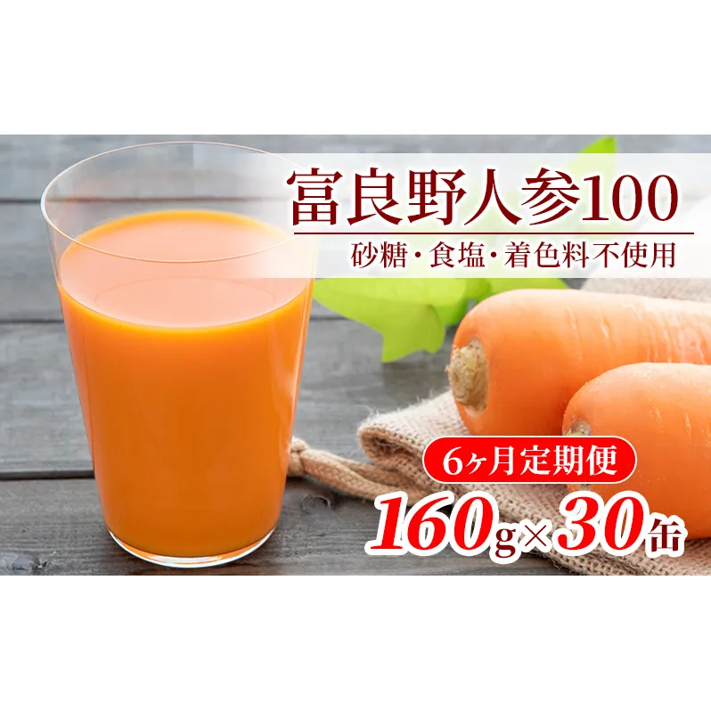 にんじんジュース 定期便 6ヶ月 北海道 富良野にんじん100 30缶 セット JAふらの にんじん ジュース 野菜ジュース キャロットジュース 野菜 飲料 缶 ケース買い 箱 買い 1ケース ギフト 備蓄 常温 常温保存 富良野 定期 お楽しみ 6回 
