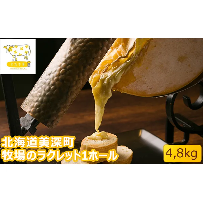 北海道美深町 牧場のラクレット1ホール 4.8kg【北ぎゅう舎】 加工食品 乳製品 チーズ 