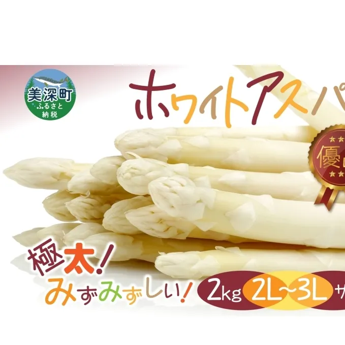 【2025年発送】ホワイトアスパラ 2kg(2L～3L )【 優品 】 白 旬 新鮮 野菜 朝採れ アスパラ アスパラガス ジューシー ギフト 産地直送 お取り寄せ フレッシュ 丁寧 健康 美容 簡単調理