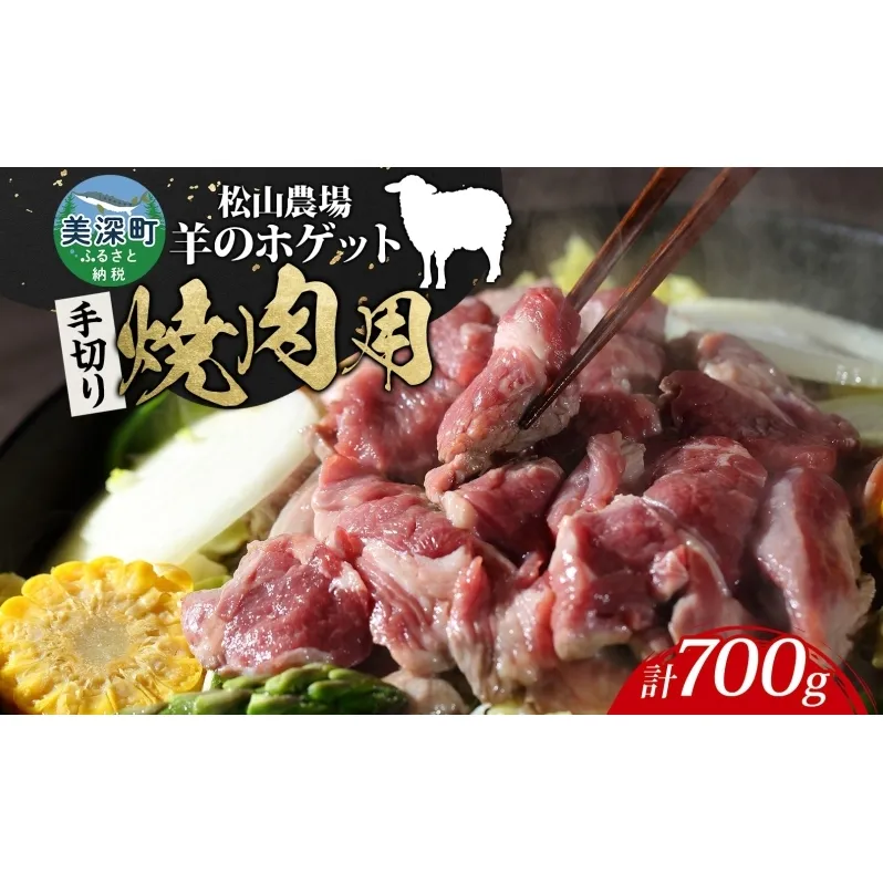 松山農場の羊のホゲット肉 手切り焼肉用700g （350g×2） 冷凍 真空パック 羊肉 ラム マトン 希少 ジューシー BBQ 鉄板焼き 国産 お取り寄せ グルメ ヘルシー ギフト 北海道 美深町 ラム肉 