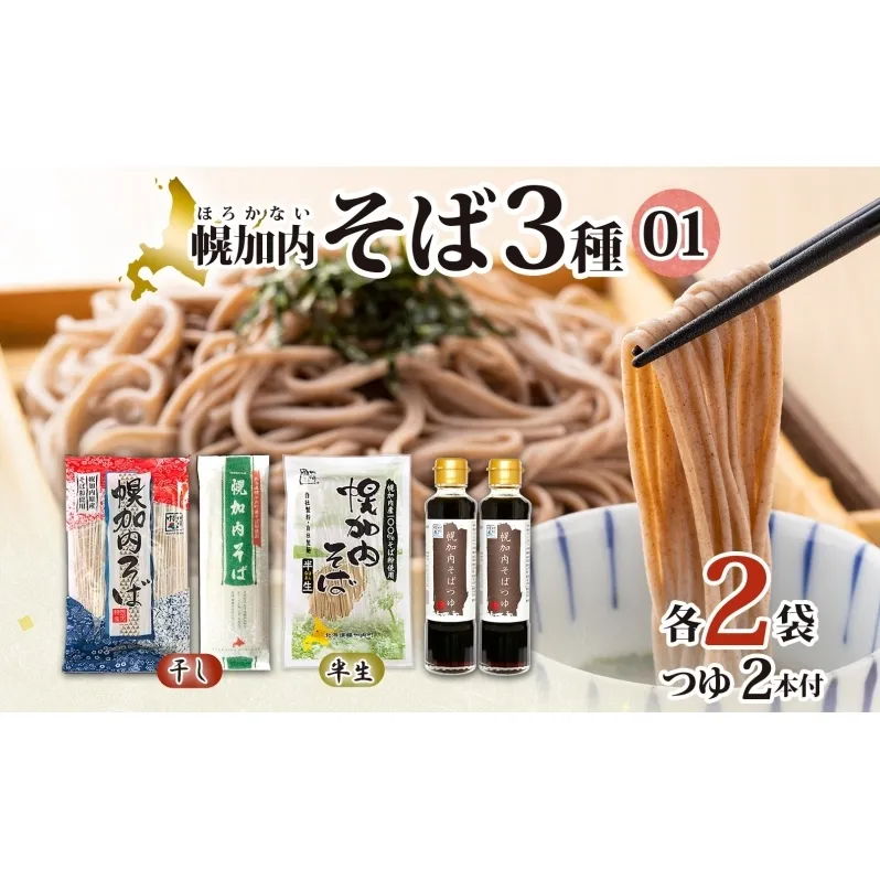 半生そば 干しそば 3種 詰合せ 各2袋 計6袋 蕎麦 ソバ 麺 麺類 生 そばつゆ ヘルシー 温そば 冷そば アレンジ 常備 年越し 引っ越し 産直 幌加内そば のど越し 乾麺 蕎麦湯 そば湯 お取り寄せグルメ 送料無料 北海道 幌加内町